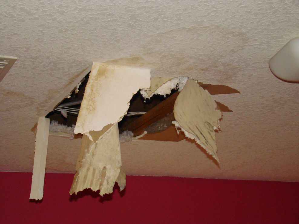 Water damage Cave-in Ceiling